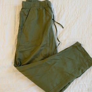 Straight leg green flowy pants